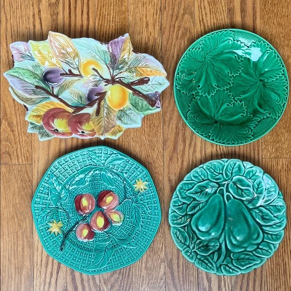 Colorful Majolica Plates Set of 4 - Picture 1 of 5